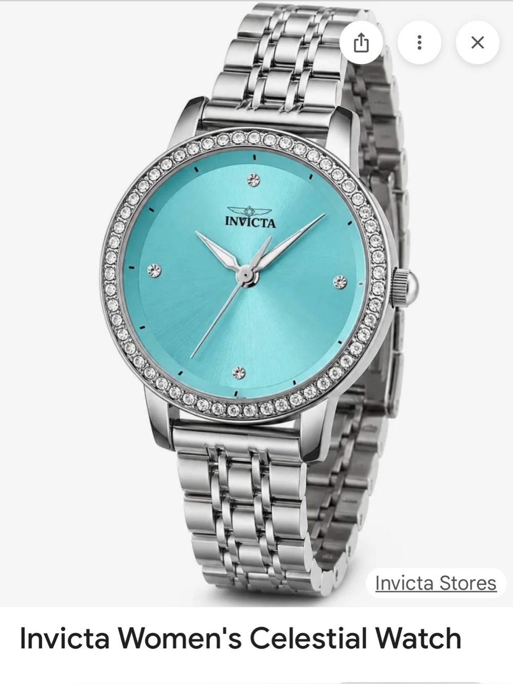 Invicta Two-Tone Watch with Turquoise Dial - Picture 4 of 6